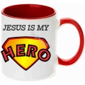 Cana culoare rosie, Jesus is my Hero!